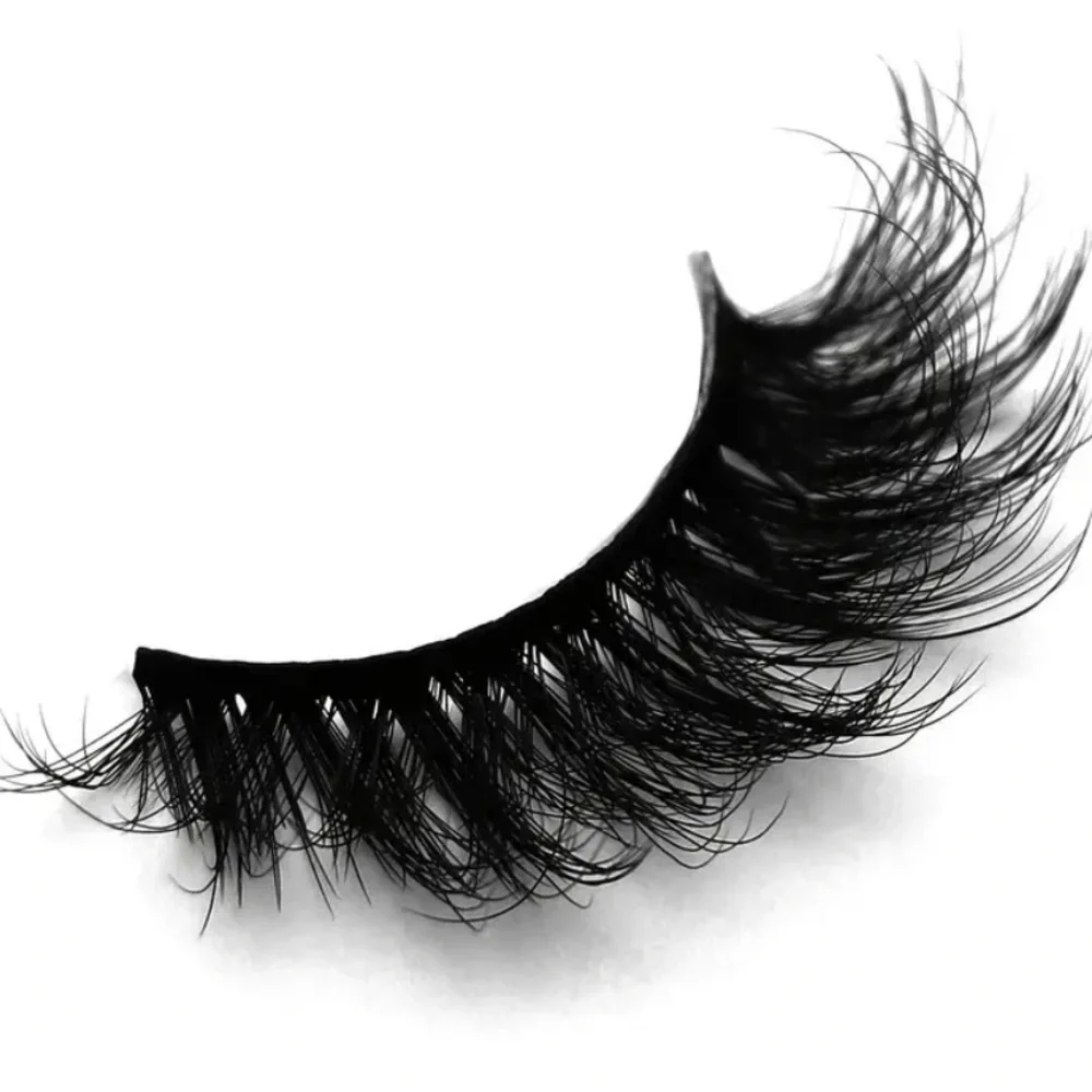 Dramatic Black False Eyelashes Wispy Fluffy Full Strip Lashes